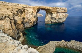 Uitzicht op de Azure Window on Gozo