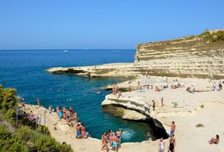 Vista van St Peters Pool, Malta